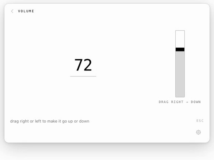 Volume, dragged sideways